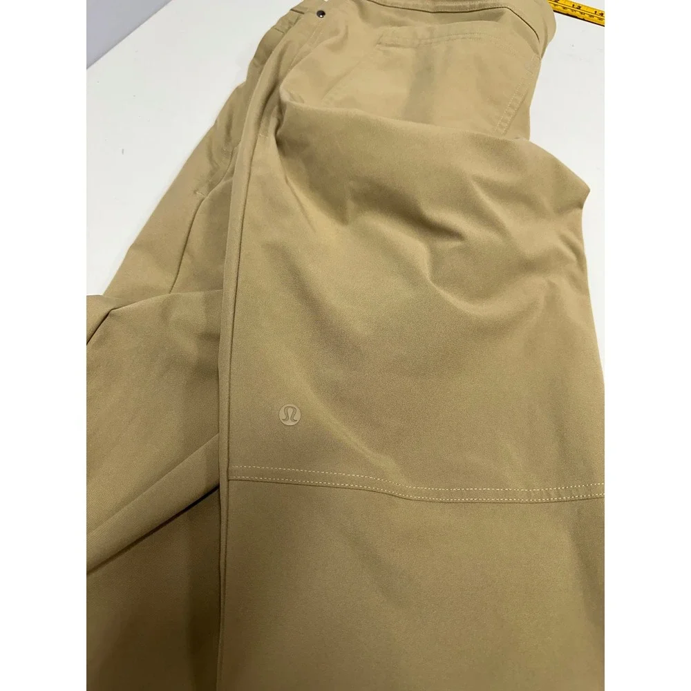 Lululemon ABC Pant Slim Warpstreme Khaki Tan Mens 38x33 Five Pocket Trousers - Picture 4 of 6